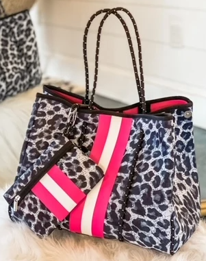 Stripe Leopard Bag